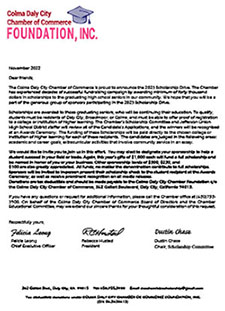 Access to Higher Education Scholarship Fund Drive 2023 donation detail letter